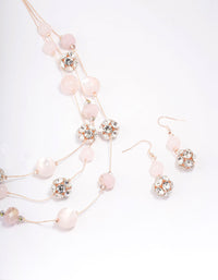 Rose Gold Facet Beaded Jewellery Set - link has visual effect only