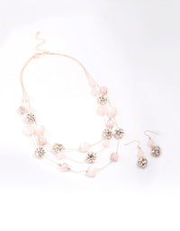Rose Gold Facet Beaded Jewellery Set - link has visual effect only