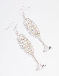 Silver Fizzy Champagne New Year Drop Earrings - link has visual effect only