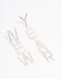 Silver New Year Drop Earrings - link has visual effect only
