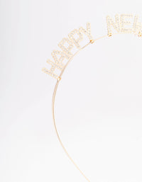 Gold Crystal Happy New Year Headband - link has visual effect only