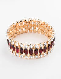 Gold Marquise Stone Bracelet - link has visual effect only