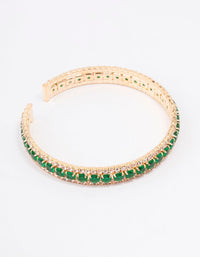 Gold Diamante Emerald Wrist Cuff - link has visual effect only