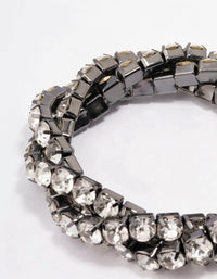 Gunmetal Twisted Diamante Bracelet - link has visual effect only