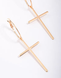 Gold Luxe Cross Hoop Earrings - link has visual effect only