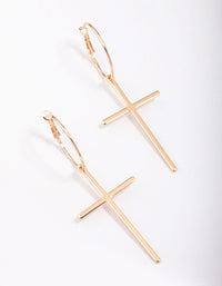 Gold Luxe Cross Hoop Earrings - link has visual effect only