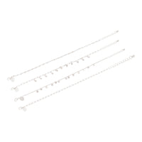 Silver Chain & Diamante Anklet 4-Pack - link has visual effect only