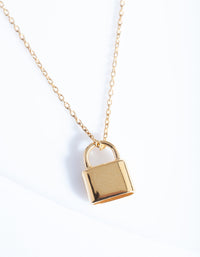 Gold Plated Sterling Silver Padlock Necklace - link has visual effect only
