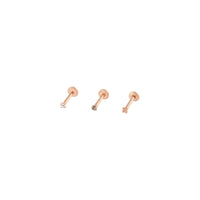 Surgical Steel Rose Gold Classic Flat Back Ear Pack - link has visual effect only