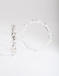 Silver Cluster Gem Hoop Earrings - link has visual effect only