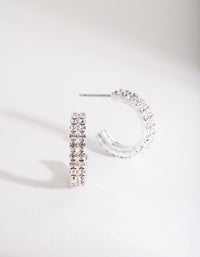 Silver Mini Diamante Hoop Earrings - link has visual effect only