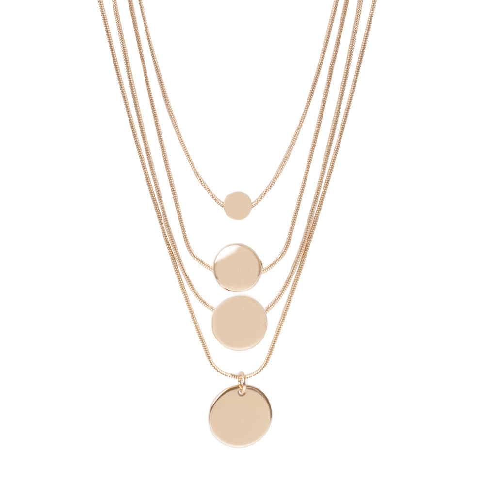 Gold Layered Disc Necklace