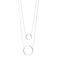 Silver Circle Layered Necklace - link has visual effect only