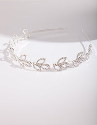 Silver Classic Diamante Leaf Headband - link has visual effect only