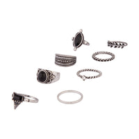 Rhodium Bohemian Twist Ring 8-Pack - link has visual effect only