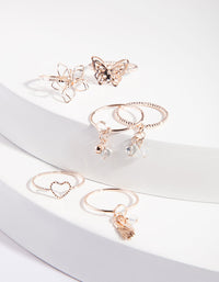 Rose Gold Nature Shapes Ring Pack - link has visual effect only