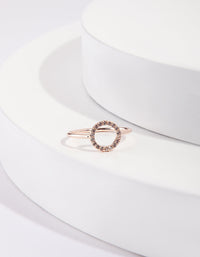 Rose Gold Open Circle Cubic Zirconia Ring - link has visual effect only