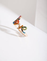 Rainbow Love Diamante Ring - link has visual effect only