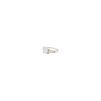 Rhodium Cubic Zirconia Square Stone Ring - link has visual effect only