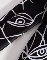 Black White Face Print Scarf - link has visual effect only