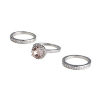 Round 3 Stack Peach Crystal Ring Set - link has visual effect only