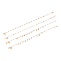 Gold Chain & Diamante Anklet 4-Pack - link has visual effect only