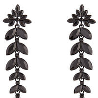 Black Graduated Floral Gem Drop Earrings - link has visual effect only