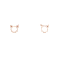 Rose Gold Little Cat Head Stud Earrings - link has visual effect only
