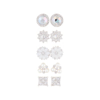 Silver Floral Clip On Earrings - link has visual effect only