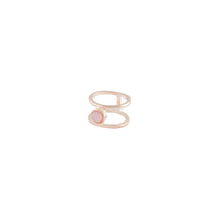 Rose Gold Double Band Centre Stone Ring - link has visual effect only