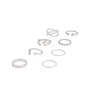 Silver Diamante Fine Mix Ring 8-Pack - link has visual effect only