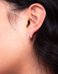 Silver Diamante Huggie Earrings - link has visual effect only