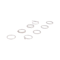 Silver Diamond Cut Twist Ring 8-Pack - link has visual effect only