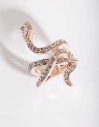 Rose Gold Diamante Snake Ring - link has visual effect only