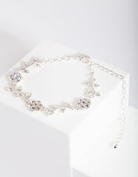 Silver Diamante Flower Bracelet - link has visual effect only
