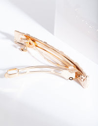 Gold Textured Long Barrette Hair Clip - link has visual effect only