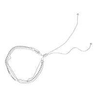Silver Ball Cup Chain Multi Row Bracelet - link has visual effect only