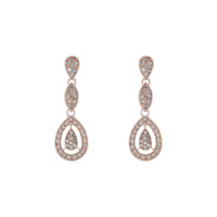 Rose Gold Stone Set Cut Out Earrings - link has visual effect only