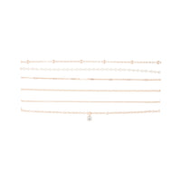 Rose Gold Diamante Pearl Station Choker 6-Pack - link has visual effect only