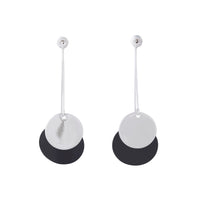 Black Coated Disc Pendulum Earrings - link has visual effect only